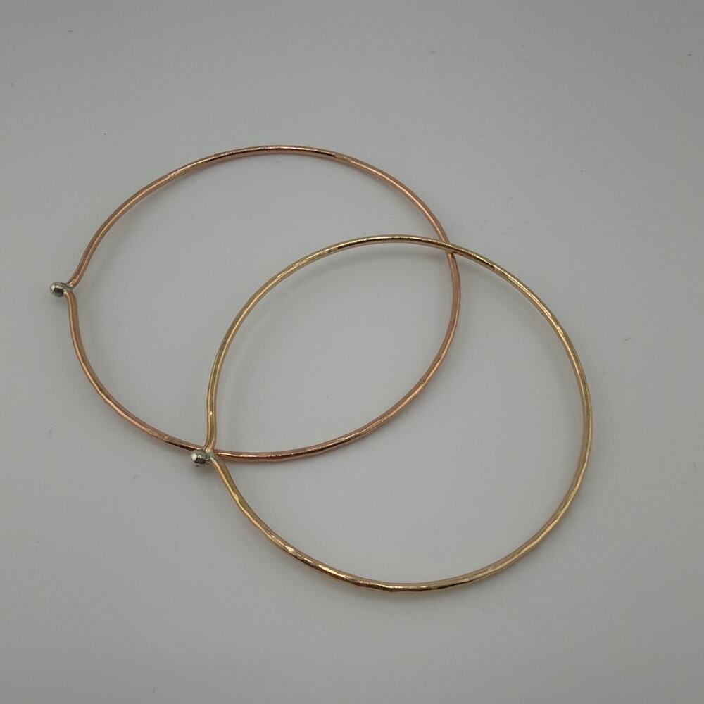 NWT YedOmi Artisan Handcrafted Gold-Filled and Sterling Silver Bangles set